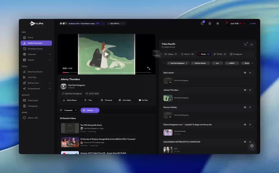 The YouPro download queue saving TikTok videos as MP4 files